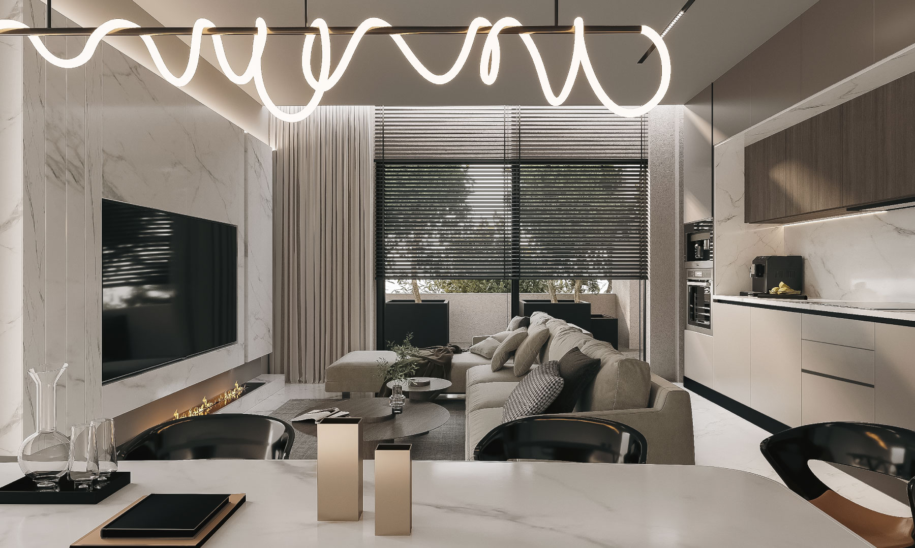 Modern lounge with contemporary design